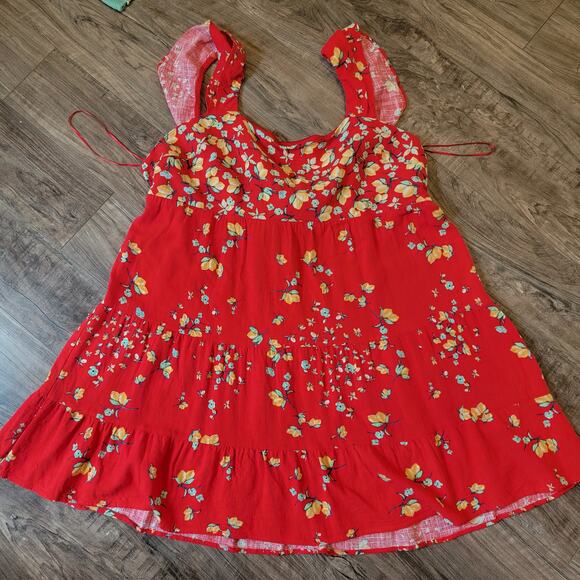 Lemon Print Linen Blend Mini Dress - Picture 1 of 7
